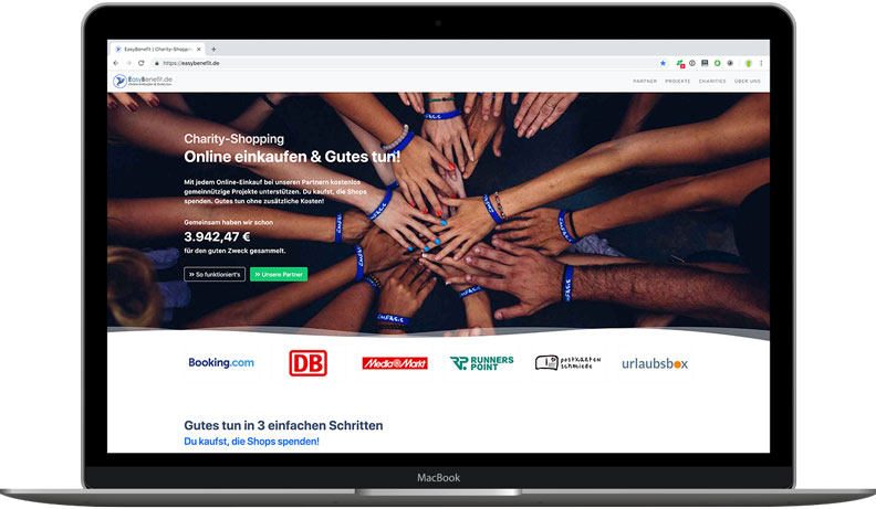 Charity-Shopping mit EasyBenefit EasyBenefit Charity-Shopping Screenshot